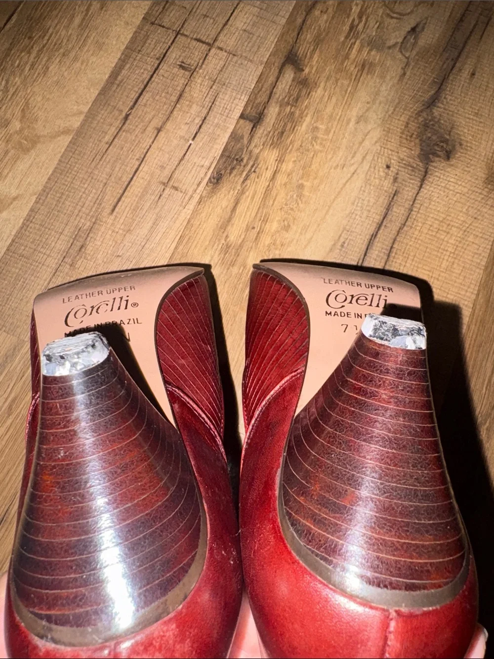 Vintage Corelli Women's Leather Burgundy Pointed-Toe Pumps